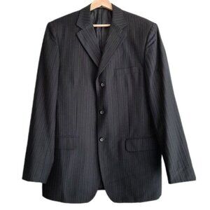 CIGLIANO Italy Superior 100 Blazer Jacket Black Pin-Stripe Men's Sz 40 R